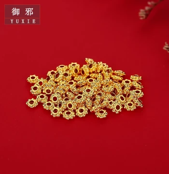 999 Pure Gold Gear Spacer Bead for Bracelet DIY - 520 Gift