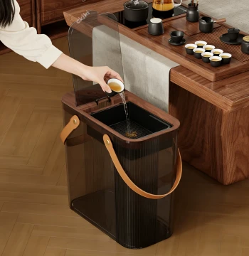 Home Tea Water Bucket Tea Waste Dry-Wet Separation Wastewater Bucket Dedicated Tea Room Kung Fu Tea Leaf Teaware Filter Tea Waste Bucket