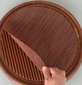 PVC Round Woven Kung Fu Tea Mat, Tea Tray Pad, Tea Accessory, Tea Leaf Strainer Mat for Tea Table