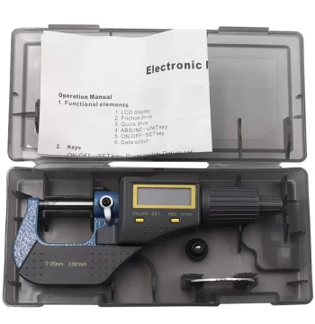 Speedy New Product Factory Promotion Outside Micrometer 0-25mm High Precision 0.001 Electronic Digital Display Micrometer Caliper Spiral Gauge
