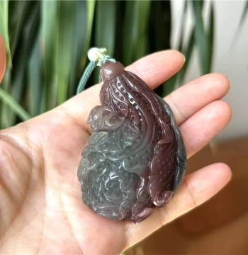 Natural Purple-Green Agate Hand Piece, Cabbage Hand Piece, Qin Purple Jade Play Piece, Authentic Photo of Original Item, Grade A Genuine Agate