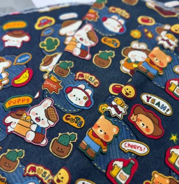 Exclusive Copyright Pattern 100% Cotton 8oz Canvas High-Density Denim Dog Series Bags Tablecloth Overalls Coat Fabric