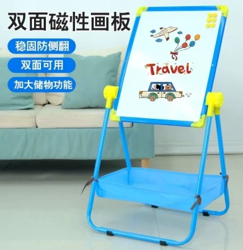 Kids' Erasable Magnetic Stand-Up Drawing Board - Dust-Free Whiteboard & Writing Board with Adjustable Blackboard Stand