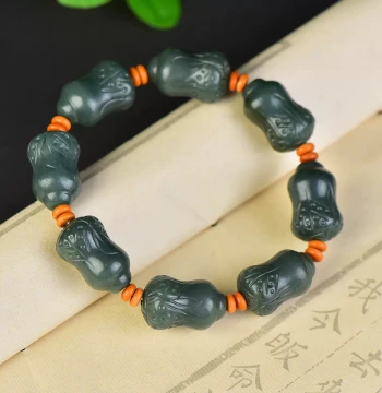 [Baishi Laicai] Hetian Jade Cabbage Jade Bracelet Genuine Xinjiang Hetian Green Jade Bracelet Men Women Certificate