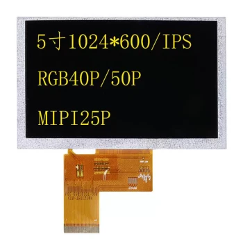 5-inch 1024X600 IPS Full-View HD LCD Display: Wide-Temperature Automotive Screen with Customizable Cover Glass