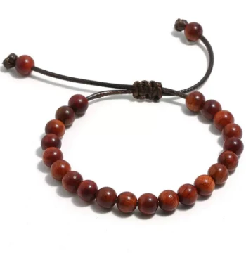 Minimalist Drawstring Wooden Bead Bracelet Unique Small Gift for Men and Women Adjustable Retro Beaded Jewelry