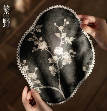 Fanye New Chinese Style Brocade Flower Waterproof Tea Mat Light Luxury High-End Tea Table Dry Brew Mat Tablecloth Fabric Tea Pad