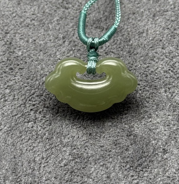 Yuhao Natural Hetian Jade Lake Water Ruyi Lock Pendant Necklace Gift for Men and Women, Various Styles Available