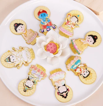 Shancheng Cultural Creative | Eight Great Guardians Zodiac Benming Metal Refrigerator Magnet Creative Gift Souvenir