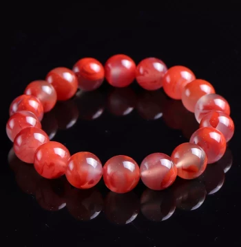 Natural Southern Red Agate Bracelet, Sichuan Liangshan Material, Ice-Floating Southern Red Agate Beaded Bracelet for Men and Women, Valentine's Day Gift Jewelry