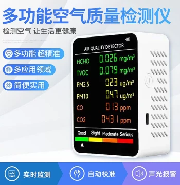 Portable CO2 Concentration Sensor with Oxygen Level Monitoring for Air Quality