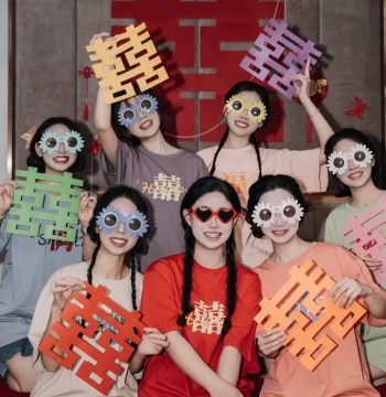 Wujia Wedding Dopamine Photo Props for Bride & Bridesmaids, Funny Glasses for Party Decoration & Great Photos