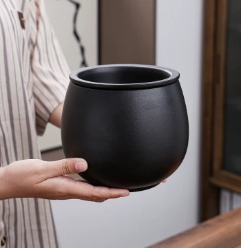 Dry Wet Separation Ceramic Tea Residue Tank Desktop Home with Filter Water Bowl Waste Water Bucket Ashtray Tea Set Accessories Tea Washer
