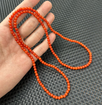 4mm Natural Nanhong Persimmon Red Full Color Full Flesh Round Beads Millet Beads Necklace Bracelet Sichuan Liangshan Material 170 Beads