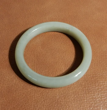 Yuxi Jewelry Natural Xinjiang Qiemo Jade Bangle - Oil-Rich Fine Texture with Blue Tone, 59MM Light Luxury Whitening Effect Q