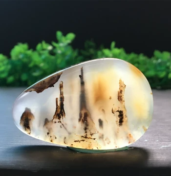 Natural Strange Ocean Chalcedony Pendant Landscape Odd Stone Grass Flower Agate Ornament Premium Figurative Collection Craftwork M