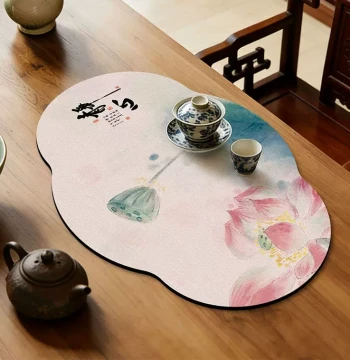 New Chinese-Style Tea Mat – Zen National Style Coaster, Dry Brewing Tray, Tea Flag, Tea Table Pad, Heat-Insulating Non-Slip Absorbent Mat