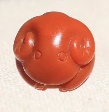 [In Stock] Shanghai Jade Carving Southern Red Agate Jiukou Material Single Bead: Sheep Zodiac Waxi Material Bracelet Bead Pendant Charm