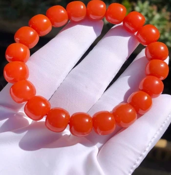 Sichuan Waxi Southern Red Agate Ox-Blood Red Flame Pattern Women's Bracelet, 108 Prayer Beads, Old-Style Loose Beads, Baoshan Hand Chain
