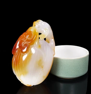 Agate Jade Jade Handheld Play Piece Ladies Pixiu Gourd Chalcedony Handheld Play Piece Ruyi Men's with Certificate Gift
