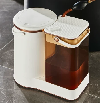 Tea Water Bucket with Dry-Wet Separation, Tea Residue Container, Filtered Drain Bucket, 2025 New Style High-Aesthetic Trash Can for Tea Rooms
