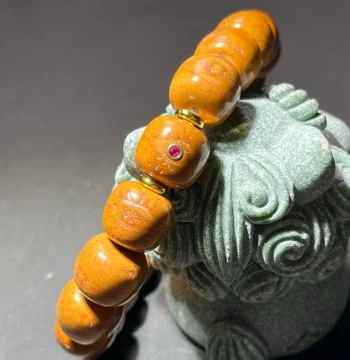 Phoenix Eye Red Gemstone Old-Style Bead Bracelet 12*13mm Unisex Single-Loop Buddhist Prayer Beads - Phoenix Eye Bodhi Seed Bracelet