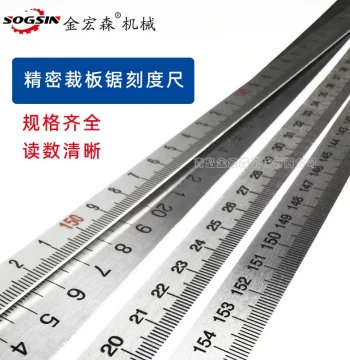 Precision Panel Saw Dedicated Steel Ruler, Woodworking Sliding Table Saw Fence, Forward/Reverse Steel Scale Guide Rail Accessory with Sight