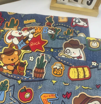 (Copyright Pattern) Per Meter Price New Brocade Cotton 90% Cotton Denim Series Lolita Skirt Intestine Circle Shirt Doll Clothes