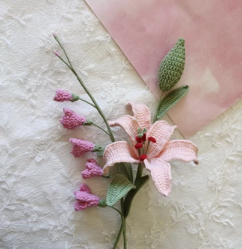 Hand-Crocheted Lily Flower Bouquet