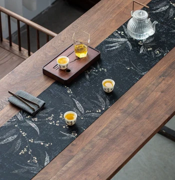 Brocade Slightly Absorbent Tea Mat, New Chinese Zen Style Tea Table Runner, Tea Pad, Fabric Light Luxury Tea Table Cloth, Tea Ceremony Accessories