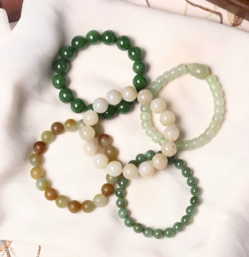 One Item One Photo Unique Clearance Find Smoke Ash Sugar Material Jasper Yellow Mouth Hetian Jade Single Loop Bracelet Prayer Beads
