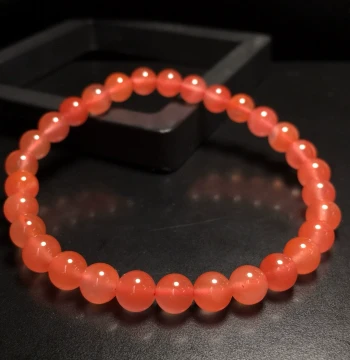 6mm Single-Loop Southern Red Agate Bracelet, Premium Sichuan Liangshan Ice-Floating Cherry Red Beaded Bracelet for Women, Authentic with Free Shipping