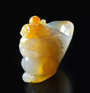 Peifu New Natural Agate Pixiu Cup, Red Carnelian Carved Wine Goblet Ornament, Hand-carved Jade Collectible with Free Shipping