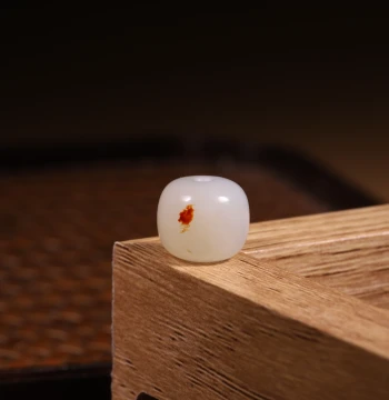 11mm White Jade Old-Style Beads, Authentic Xinjiang Hetian Jade Seed Material Single Bead, Loose Beads for Multi-Gem Bracelets, Top Bead Accessories