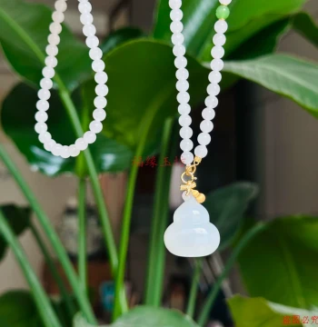 Xinjiang Hetian White Jade Millet Bead Clavicle Chain Versatile Necklace for Women Mutton Fat White Jade Chinese Style All-Match