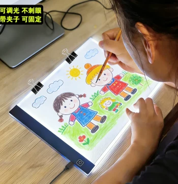 Free Clips A3 A4 A5 Copy Board LED Light Tracing Table Diamond Painting Professional Transparent Drawing Board Anime Light Transmission Luminous Board