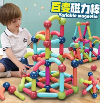 Versatile Magnetic Rods for Children, Baby Assembly Building Bricks, Girls' Magnetic Intelligence Puzzle, Educational Early Learning Toy