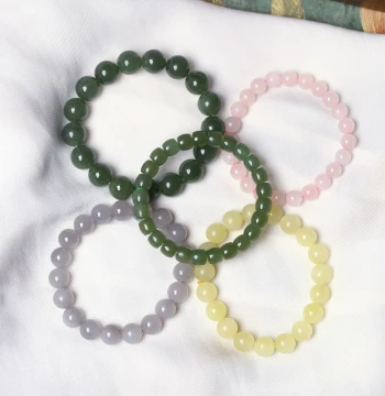 One Item One Photo Unique Piece Clearance Deal Smoke-Ash Sugar Material Jasper Yellow Mouth Hetian Jade Single-Loop Bracelet Prayer Beads