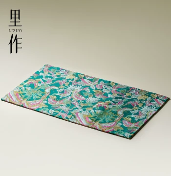 Lizuo Bifei Double-Reflection Jacquard Double-Sided Rectangular Tea Mat, Premium Feel Brocade Satin Waterproof Dry Brewing Mat, Table Runner, Heat Insulation Pad