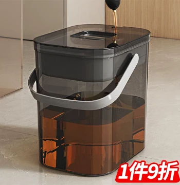 Tea Water Bucket Waste Water Bucket Tea Station Liquid-Solid Separation Trash Can Tea Table Filter Drainage Premium Transparent Tea Barrel Tea Dregs Bucket