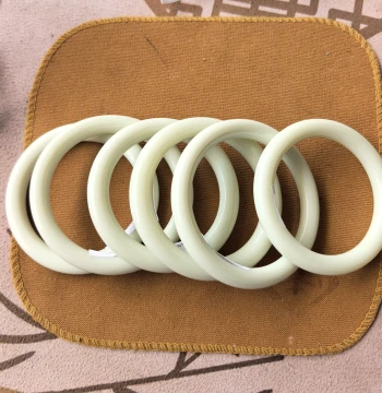 Pure Natural Hetian White Jade Round Bar Bangle