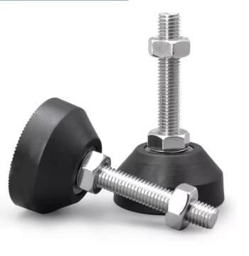 Stainless Steel Nylon Foot Cup for 4040 Series Aluminum Profile – Adjustable Floor Leveling Mount M6–M12