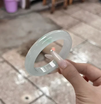 Yu Changqing [Qingli Series] Burmese High-End Jadeite Bangle Women's High Ice Species Floating Flower Genuine Jade Processed