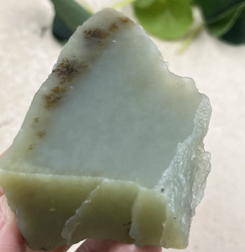 Xinjiang Hetian Jade Green-White Jade Qiemo Pendant Offcuts, Jade Material for DIY Pendants, Scraps, Free Shipping 91g ta