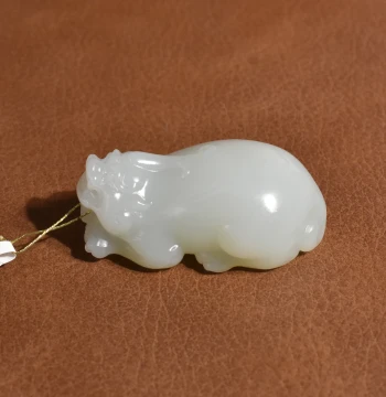 Yuxi Jewelry Special Promotion Natural Hetian Jade Xinjiang Qiemo Warm and Moist High-Fat White Jade Pixiu Pendant A1