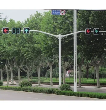 LED Signal Light Pole Manufacturer Self-Production and Sales Q235 Steel Overall Hot-Dip Galvanized Y-Pole Octagonal Pole Components