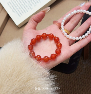 Xu Yan Mommy Style Natural Red Agate Bracelet for Women Single or Double Loop Extremely Skin-Brightening Zodiac Year Gift Bestie Gift