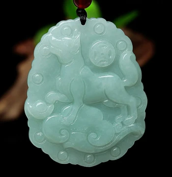 Large Size Jadeite Jade Twelve Zodiac Dog Pendant for Wealth Prosperity, Dog Zodiac Necklace for Men and Women, Large Men's Jade Dog