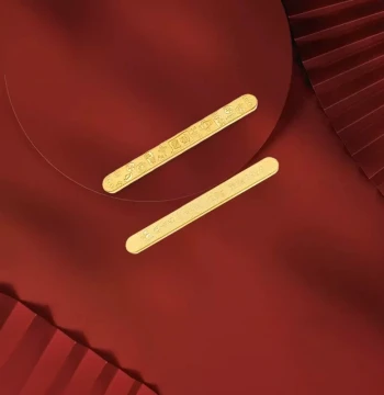 [Shengshi Gold] 9999 Pure Gold Investment Bar, Auspicious Gold Tag, Gold Bookmark for Wealth Collection