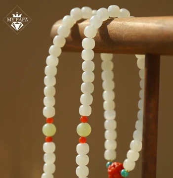 MYPAPA Hetian Jade Series Must-Buy Old-Style Bead Hetian Jade White Jade Mixed Multi-Loop Bracelet Can Be Made into Necklace
